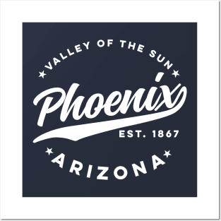 Vintage Phoenix Arizona Valley of the Sun City White Posters and Art